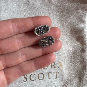 Kendra Scott Ellie earrings, Antique Silver Multi Druzy